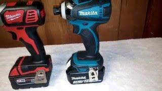 Milwaukee M18 (2656) vs. Makita 18v (XTD04) Impact Lug Nut Challenge