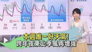 本週唯一好天氣!跨年夜東北季風再增強｜氣象主播 謝宜倫｜早安氣象｜TVBS新聞 20241230 @TVBSNEWS01