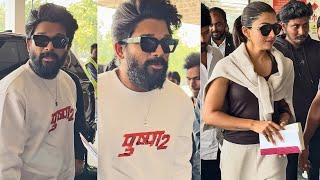 Icon Star Allu Arjun and Rashmika off to Patana | Pushpa 2 Trailer Launch