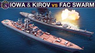 Kirov Battlecruiser & Iowa Battleship vs 25 Iranian & Egyptian Fast Attack Craft | Sea Power