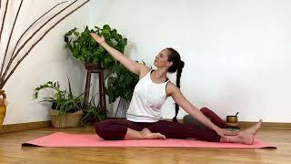 35 min VINYASA YOGA - Cours complet, niveau intermédiaire -  Equilibre, renforcement, étirement.