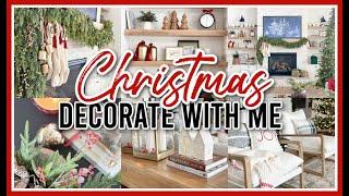 CHRISTMAS DECORATE WITH ME 2024 | CHRISTMAS LIVING ROOM, MANTEL + SHELF DECOR IDEAS