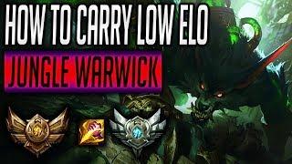 How to Carry Low Elo Ranked - Jungle Warwick - In Game Play by Play - NA Silver