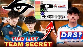 Team Secret PMGC Group Green Tier List | Pubg Mobile Esports