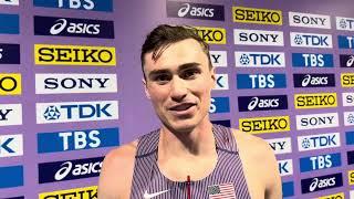 Josh Hoey after controlled 1:45 in 2025 World Indoor 800 semis