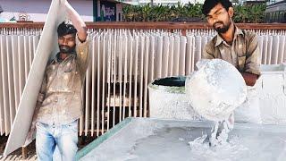 GYPSUM False Ceiling Board Making | Gypsum Boards Making | How to Make Gypsum Ceiling Tiles Making