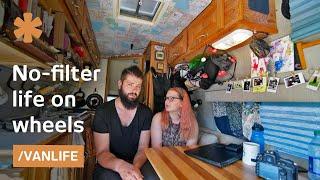 #vanlife with no filter: couple records work/life on wheels