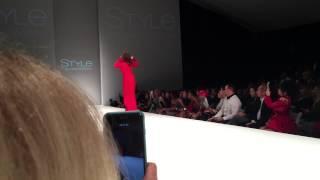 Janice Dickinson Top Model at Fashion Week Style LA 2015 Red Dress Charity Runway