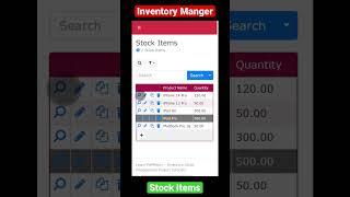 Stock Items - Inventory Management System #shorts #inventory #phpmaker #viral #inventorysystem