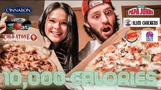 10,000 CALORIE CHALLENGE | EPIC CHEAT (TREAT) DAY | Couples Edition | VLOGMAS #18 | CHEAT DAY #2