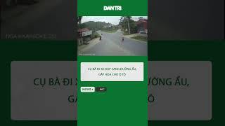 Cụ bà đi xe đạp sang đường ẩu, gây họa cho ô tô #shorts