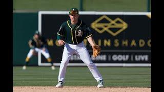 Nick Allen runs a LONG way to make a catch in deep left field!