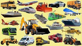 Police Cars, Ambulance, Fire truck, Air Tanker, School Bus | Vehicles Name Sounds