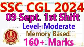 SSC CGL Memory Based Paper (Held on: 9th Sep 2024 Shift 1) | SSC CGL Tier 1 Exam Analysis 2024