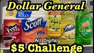 Couponing at Dollar General | EASY COUPON DEAL | $5 Challenge | ALL DIGITAL DEAL