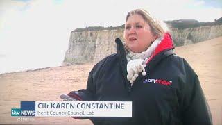 ITV Meridian News: Thanet's Chalk Cliffs