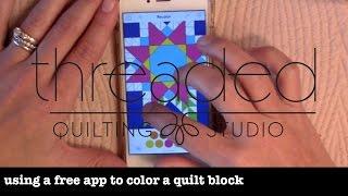 Using the Recolor app to color a quilt block