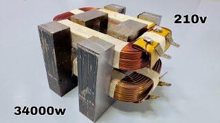 How to turn microwave transformers into 34kw new electricity generator for home use