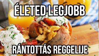 Reggeli jacket potato édesburgonyából, rántottával turbózva