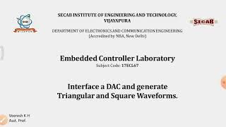 Embedded Lab| 17ECL67 |how to generate Square & Triangular Wave | DAC | ARM lab | LPC1768 | 18ecl67