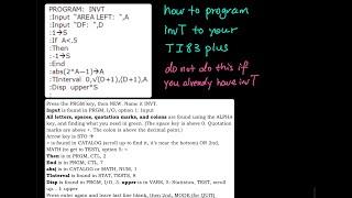 7.2 Part 5/7: How to Program invT to TI83 Plus | Elementary Statistics