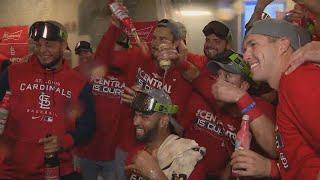 Inside the Cardinals' locker room after NL Central clincher in Milwaukee