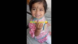 I'm not a messy eater 2.0_Aarohi #aarohi #babyvideos #funny #eating #messy #lunch
