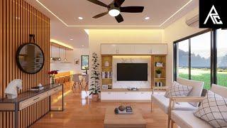 Aesthetic and Elegant 2-Bedroom Bungalow-Type Tiny House Design Idea (68 SQM Only)