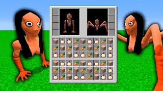 REALISTIC MOMO vs SCARY MOMO Inventory Shop! MINECRAFT SUPERHERO INVENTORY CHALLENGE Animation!