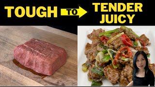 DON’T put baking soda in beef marinade - The RIGHT way to tenderize beef for stir fries