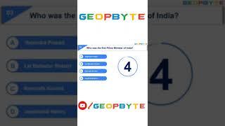 Who was the first Prime Minister of India? #ytshorts #geopbyte