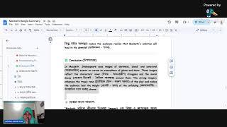 Macbeth Part B & C | Bangla Explanation | English Compass By Tina | 3rd Year English Literature