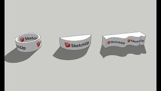 SketchUp 2018 Tutorial Applying Textures onto Curved, Circular, Convex & Concave Surfaces