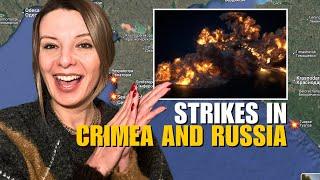 STRIKES IN CRIMEA AND RUSSIA: MILITARY AIRFIELDS, REFINERY ATTACKED Vlog 966: War in Ukraine