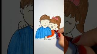 How to draw a cute couple️ Step by step cute drawing