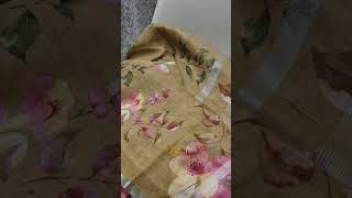 Linen Sarees with Floral Digital Prints  Latest Ethnic Fashion Trends #saree #shopping #linen #yt
