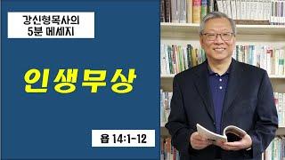 5분 메세지 "인생무상"(욥 14:1-12)