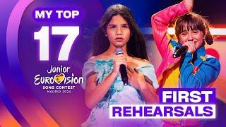 Junior Eurovision 2024: FIRST REHEARSALS (MY TOP 17)