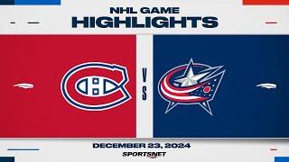 NHL Highlights | Canadiens vs. Blue Jackets - December 23, 2024