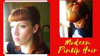 Modern Pin Up Hairstyle~ Flat Reverse Rolls