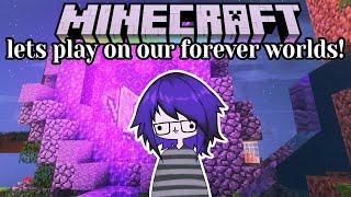 Let's play on our forever worlds together! :3 Cozy Minecraft hangout! 。.:*:･'(*⌒―⌒*)