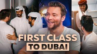 My first vlog ever: Flying FIRST CLASS to Dubai! (Am I doing this right?!) ️