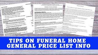 Information about Funeral Home General Price Lists from a Funeral Director