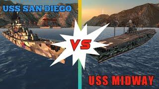 Battle Of Warships | Epic Battle USS SAN DIEGO vs USS MIDWAY