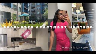 AFFORDABLE LUXURY APARTMENT HUNTING VLOG CHARLOTTE NC - FULL TOUR + PRICES & LOCATIONS