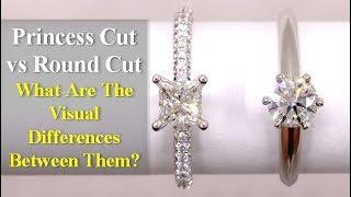 Princess Cut vs Round Cut Diamond Engagement Ring Comparison