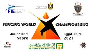 Junior Team Sabre Finals - Fencing World Championships Egypt Cairo 2021