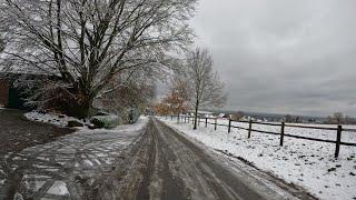 Novemberschnee in Fröndenberg-Ostbüren. Eine kleine Winterwanderung rund ums Dorf.