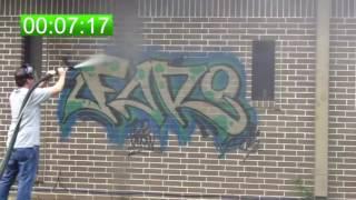 How to remove graffiti from a brick wall using the Dustless Blaster