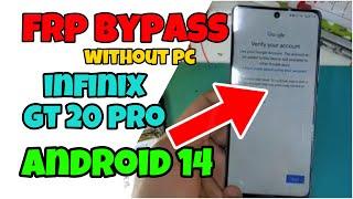 Infinix GT 20 Pro FRP Bypass without pc android 14 | X6871 frp bypass